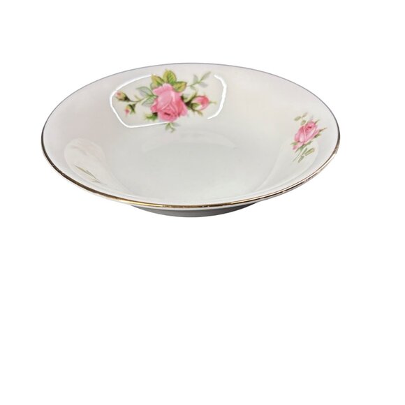 Royal Wilton 22K Gold Trim Vintage Bowl with Pink Rose Floral Design 6 inch - Picture 2 of 6